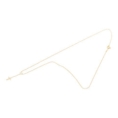 K18YG イエローゴールド ダイヤ0.10ct ダイヤ0.10ct クロスモチーフ ペンダント ネックレス レディース 【中古】