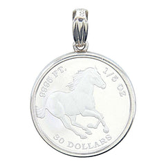 Pt1000 プラチナ Pt900 プラチナ ツバルホース 2020年 1/5oz エリザベス2世 30ドル白金貨 ペンダントトップ ネックレス レディース 【中古】