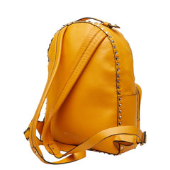 ヴァレンチノ ロックスタッズ リュック バックパック イエロー ゴールド レザー レディース Valentino 【中古】