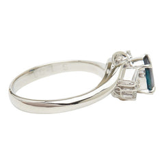 Pt900 プラチナ サファイア1.09ct ダイヤ0.16ct リング 指輪 レディース 15号 【中古】