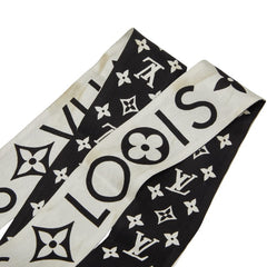 ルイ ヴィトン モノグラム インフィニティ バンドーBB スカーフ M90682 ホワイト ブラック シルク レディース LOUIS VUITTON 【中古】