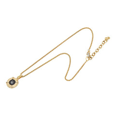 クリスチャンディオール ロゴ ペンダント ネックレス ゴールド ブラック メッキ レディース Christian Dior 【中古】