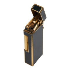 ダンヒル ガスライター ローラー式 着火確認済み ブラックラッカー ゴールド メンズ Dunhill 【中古】