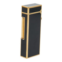 ダンヒル ガスライター ローラー式 着火確認済み ブラックラッカー ゴールド メンズ Dunhill 【中古】