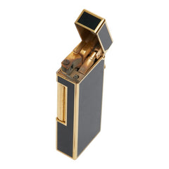 ダンヒル ガスライター ローラー式 着火確認済み ブラックラッカー ゴールド メンズ Dunhill 【中古】