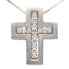 ダミアーニ ベルエポック チェーン クロス ペンダント ネックレス K18WG ホワイトゴールド ダイヤモンド 750 レディース Damiani 【中古】