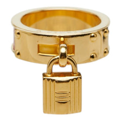 エルメス ケリー カデナ スカーフリング ゴールド レッド メッキ レザー レディース HERMES 【中古】