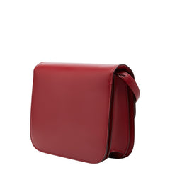 セリーヌ クラシックボックス ハンドバッグ 斜め掛け ショルダーバッグ レッド レザー レディース CELINE 【中古】