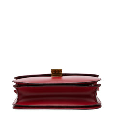 セリーヌ クラシックボックス ハンドバッグ 斜め掛け ショルダーバッグ レッド レザー レディース CELINE 【中古】