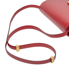 セリーヌ クラシックボックス ハンドバッグ 斜め掛け ショルダーバッグ レッド レザー レディース CELINE 【中古】