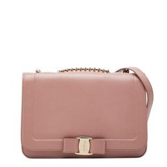 サルヴァトーレフェラガモ チェーンショルダーバッグ ピンク レザー レディース Salvatore Ferragamo 【中古】