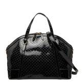 グッチ マイクログッチシマ ハンドバッグ ショルダーバッグ 2WAY 309614 ブラック エナメル レディース GUCCI 【中古】