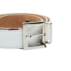ドルチェアンドガッバーナ DGロゴ プレーンベルト サイズ 90/36 ホワイト レザー メンズ DOLCE&GABBANA 【中古】