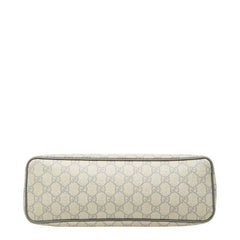 グッチ GGスプリーム トートバッグ ショルダーバッグ 2WAY 353440 ベージュ グレー PVC レザー レディース GUCCI 【中古】