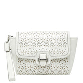 コーチ テイラー アイレット クラッチバッグ ホワイト レザー レディース COACH 【中古】