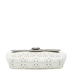 コーチ テイラー アイレット クラッチバッグ ホワイト レザー レディース COACH 【中古】