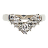 Pt900 プラチナ ダイヤ0.56ct V字リング リング 指輪 レディース 11.5号 【中古】