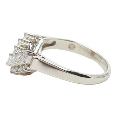 Pt900 プラチナ ダイヤ0.56ct V字リング リング 指輪 レディース 11.5号 【中古】