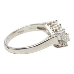 Pt900 プラチナ ダイヤ0.56ct V字リング リング 指輪 レディース 11.5号 【中古】