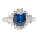Pt900 プラチナ サファイア1.87ct ダイヤ0.35ct ダイヤ0.22ct リング 指輪 レディース 10号 【中古】