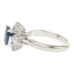 Pt900 プラチナ サファイア1.87ct ダイヤ0.35ct ダイヤ0.22ct リング 指輪 レディース 10号 【中古】