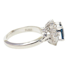 Pt900 プラチナ サファイア1.87ct ダイヤ0.35ct ダイヤ0.22ct リング 指輪 レディース 10号 【中古】
