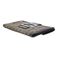 フェンディ ズッキーノ 長財布 ロングウォレット ブラウン キャンバス レザー レディース FENDI 【中古】