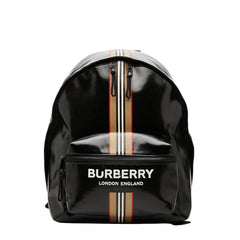 バーバリー ロンドン イングランド ロゴ リュック バックパック ブラック PVC レディース BURBERRY 【中古】