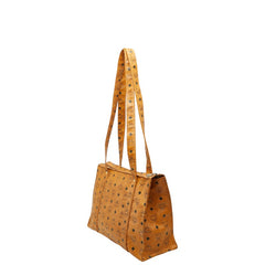 エム シー エム ヴィセトス モノグラム ハンドバッグ トートバッグ ブラウン レザー レディース MCM 【中古】