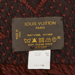 ルイ ヴィトン モノグラム エシャルプ ロゴマニア マフラー ブラウン ブラック ウール シルク レディース LOUIS VUITTON 【中古】