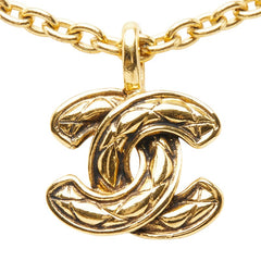 シャネル ココマーク マトラッセ チェーン ペンダント ネックレス ゴールド メッキ レディース CHANEL 【中古】