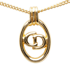 ディオール CDロゴ ペンダント ネックレス ゴールド メッキ GP レディース Dior 【中古】