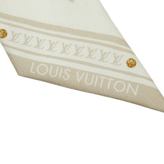 ルイ ヴィトン バンドーBB マルタージュ スカーフ M79579 アイボリー ベージュ シルク レディース LOUIS VUITTON 【中古】
