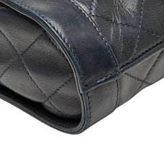 シャネル マトラッセ ココマーク タッセル チェーン ショルダーバッグ ネイビー ラムスキン レディース CHANEL 【中古】
