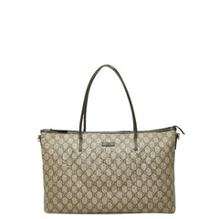 グッチ GGスプリーム トートバッグ ハンドバッグ 353437 ベージュ ブラウン PVC レザー レディース GUCCI 【中古】