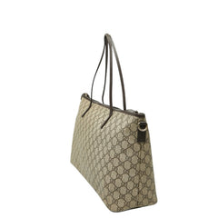 グッチ GGスプリーム トートバッグ ハンドバッグ 353437 ベージュ ブラウン PVC レザー レディース GUCCI 【中古】