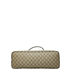 グッチ GGスプリーム トートバッグ ハンドバッグ 353437 ベージュ ブラウン PVC レザー レディース GUCCI 【中古】