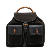 グッチ バンブー リュック バックパック 003 2058 0016 ブラック スウェード レザー レディース GUCCI 【中古】