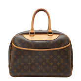 ルイ ヴィトン モノグラム ドーヴィル ハンドバッグ M47270 ブラウン PVC レザー レディース LOUIS VUITTON 【中古】