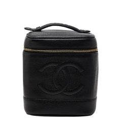 シャネル ココマーク バニティバッグ ブラック キャビアスキン レディース CHANEL 【中古】