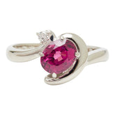 Pt900 プラチナ ガーネット1.32ct ダイヤ0.03ct リング 指輪 レディース 11号 【中古】