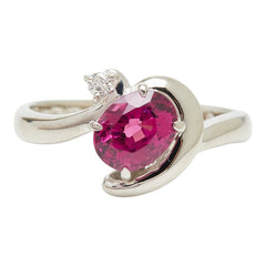 Pt900 プラチナ ガーネット1.32ct ダイヤ0.03ct リング 指輪 レディース 11号 【中古】