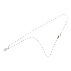 Pt850 プラチナ アクアマリン ダイヤ ペンダント ネックレス レディース 【中古】