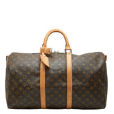 ルイ ヴィトン モノグラム キーポル50 ボストンバッグ M41426 ブラウン PVC レザー レディース LOUIS VUITTON 【中古】