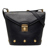 サルヴァトーレフェラガモ スタッズ ショルダーバッグ ブラック レザー レディース Salvatore Ferragamo 【中古】