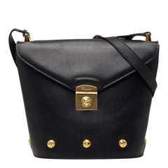 サルヴァトーレフェラガモ スタッズ ショルダーバッグ ブラック レザー レディース Salvatore Ferragamo 【中古】