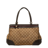 グッチ GGキャンバス リボン メイフェア ハンドバッグ トートバッグ 257063 ベージュ レザー キャンバス レディース GUCCI 【中古】