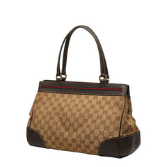 グッチ GGキャンバス リボン メイフェア ハンドバッグ トートバッグ 257063 ベージュ レザー キャンバス レディース GUCCI 【中古】