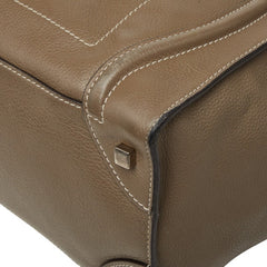 セリーヌ ラゲージ ミニショッパー ハンドバッグ トートバッグ グレージュ レザー レディース CELINE 【中古】