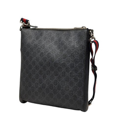 グッチ GGスプリーム 斜め掛け ショルダーバッグ 474137 ブラック PVC レザー メンズ GUCCI 【中古】